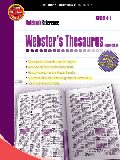 Title details for Webster's Thesaurus, Grades 4--8 by Carson Dellosa Education - Available